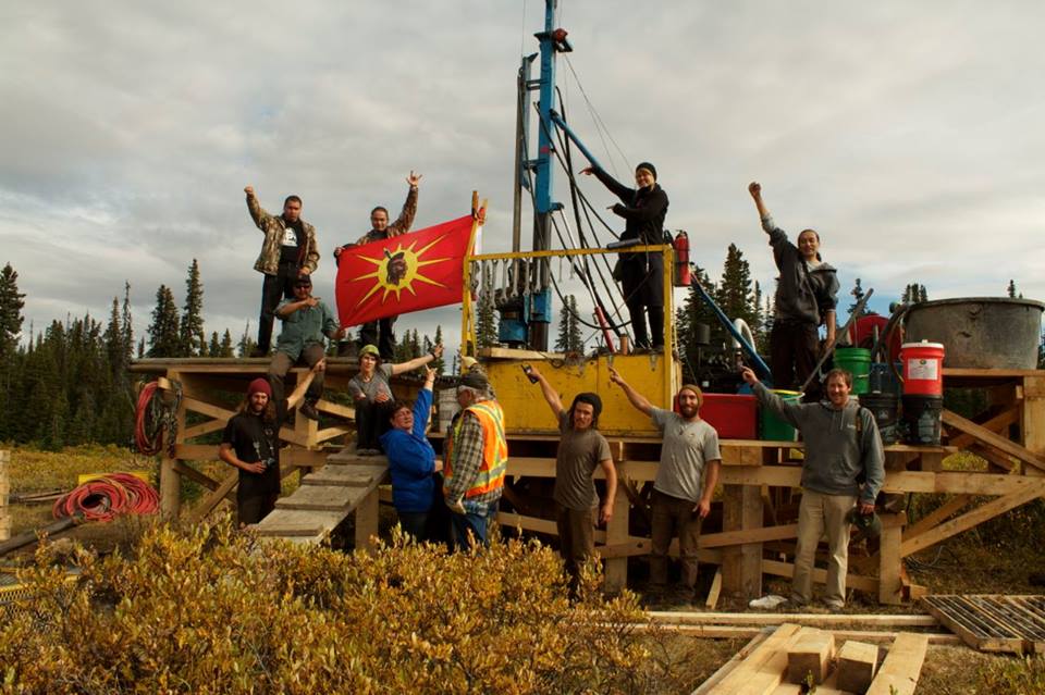 A drilling site run by Fortune Minerals is shut down by Tahltan, Sept 10, 2013.