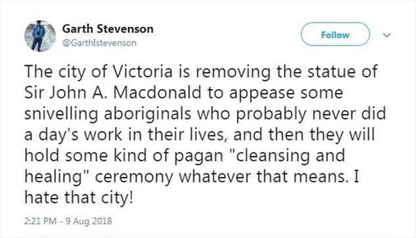 MacDonald statue racist quote